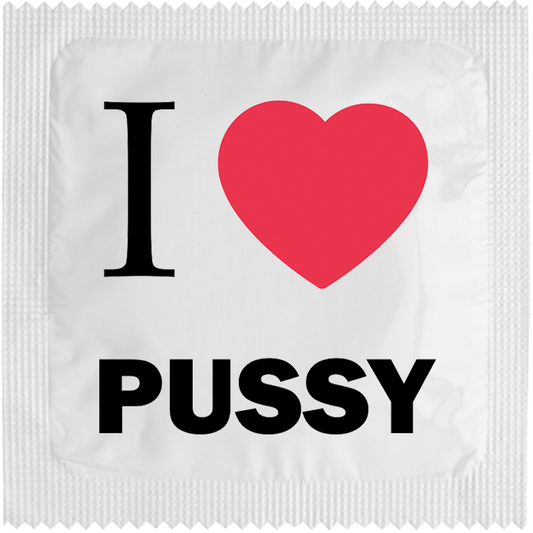 Image of funny condom "I love pussy"