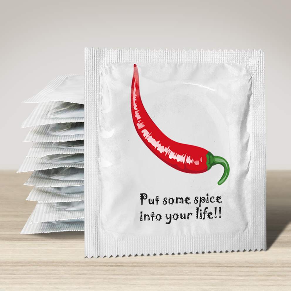 Image of funny condom "Put Some Spice Into Your Life", 10 units