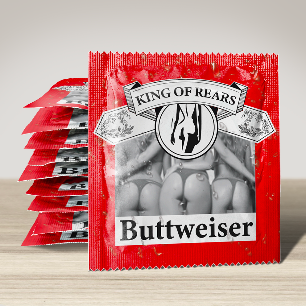 Image of funny condom "Buttweiser", 10 units