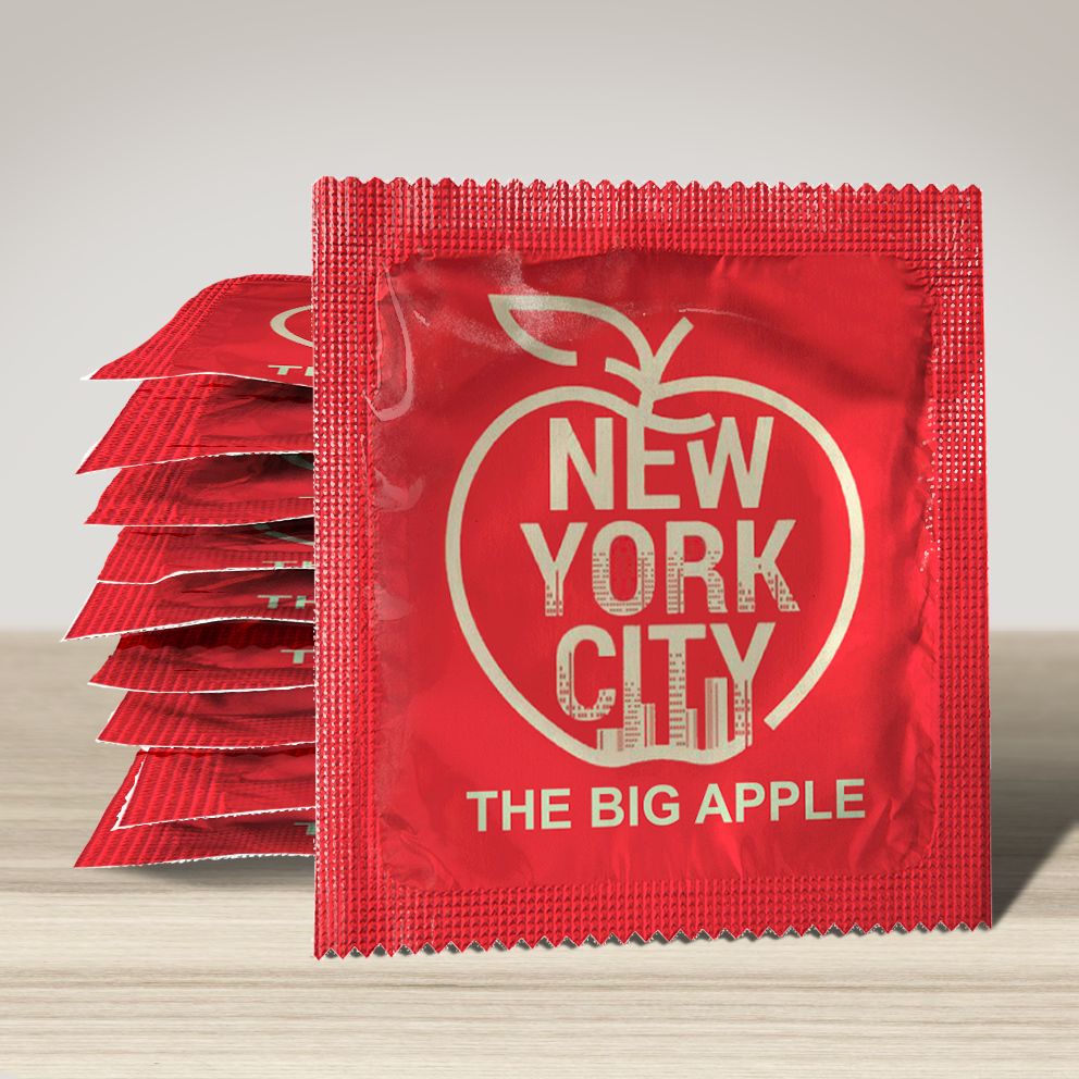 Image of funny condom "Big Apple", 10 units