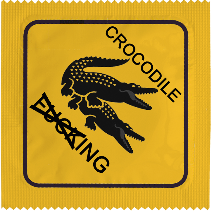 Image of funny condom "Crocodile Xing"