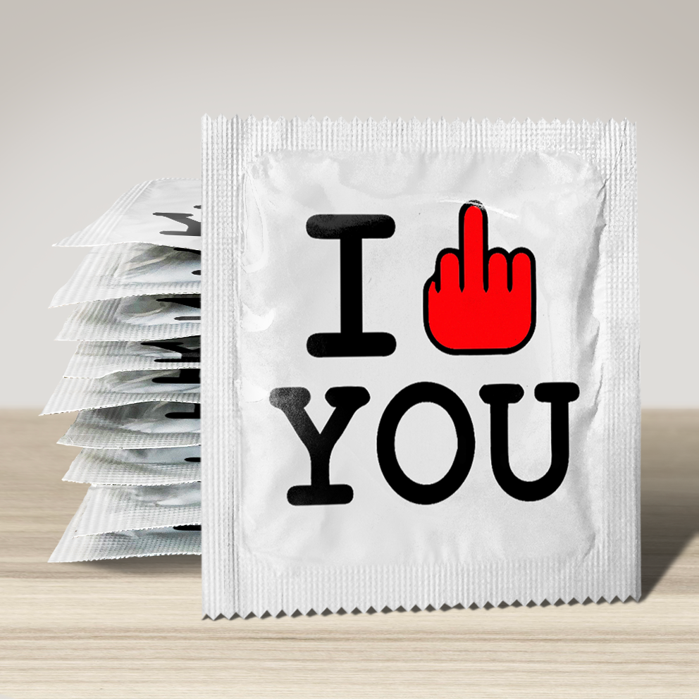 Image of funny condom "I fuck you", 10 units