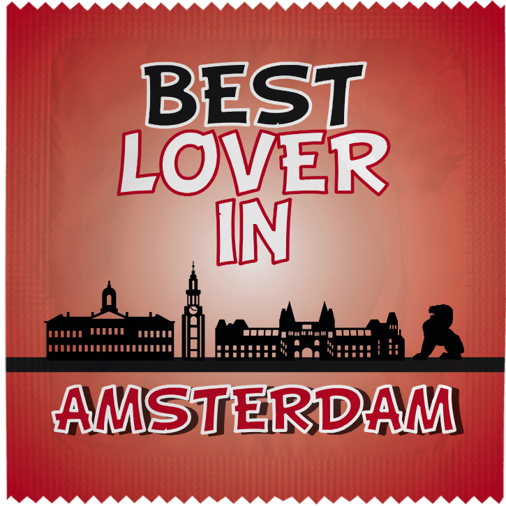 Image of funny condom "Best Lover in Amsterdam"