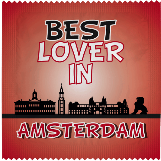 Image of funny condom "Best Lover in Amsterdam"