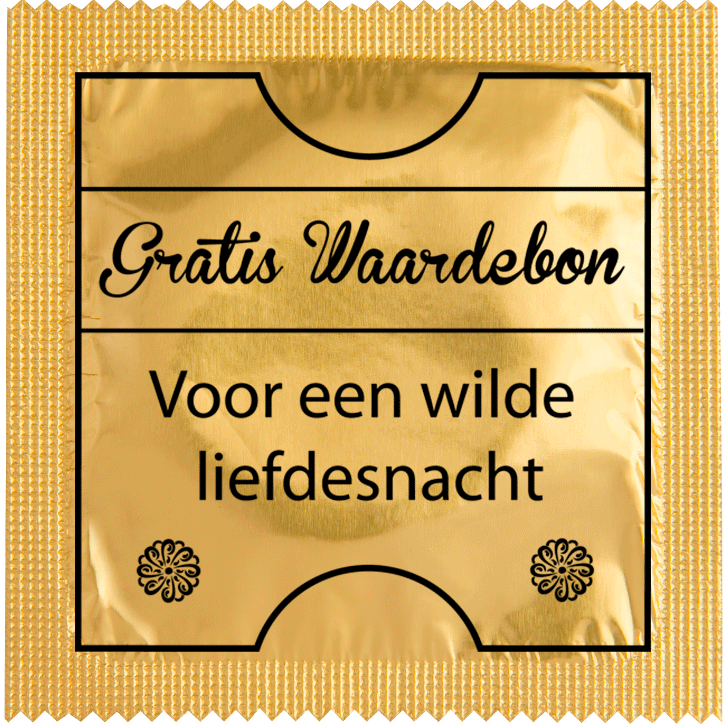 Image of funny condom "Gratis Waardebon"