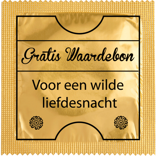 Image of funny condom "Gratis Waardebon"