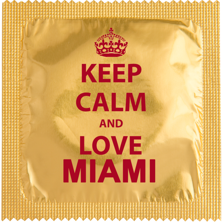 Image of funny condom "Keep Calm And Love Miami"