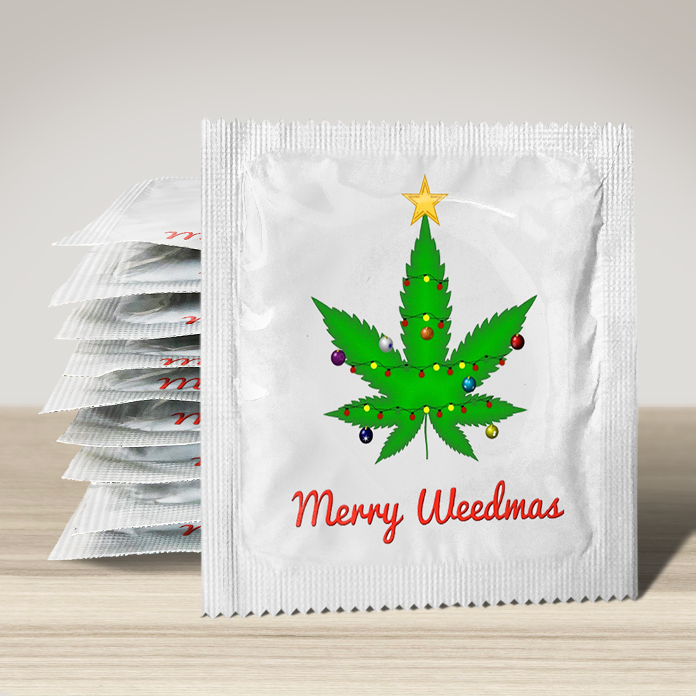 Image of funny condom "Merry Weedmas", 10 units