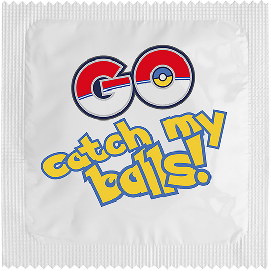 Image of funny condom "Catch My Balls"
