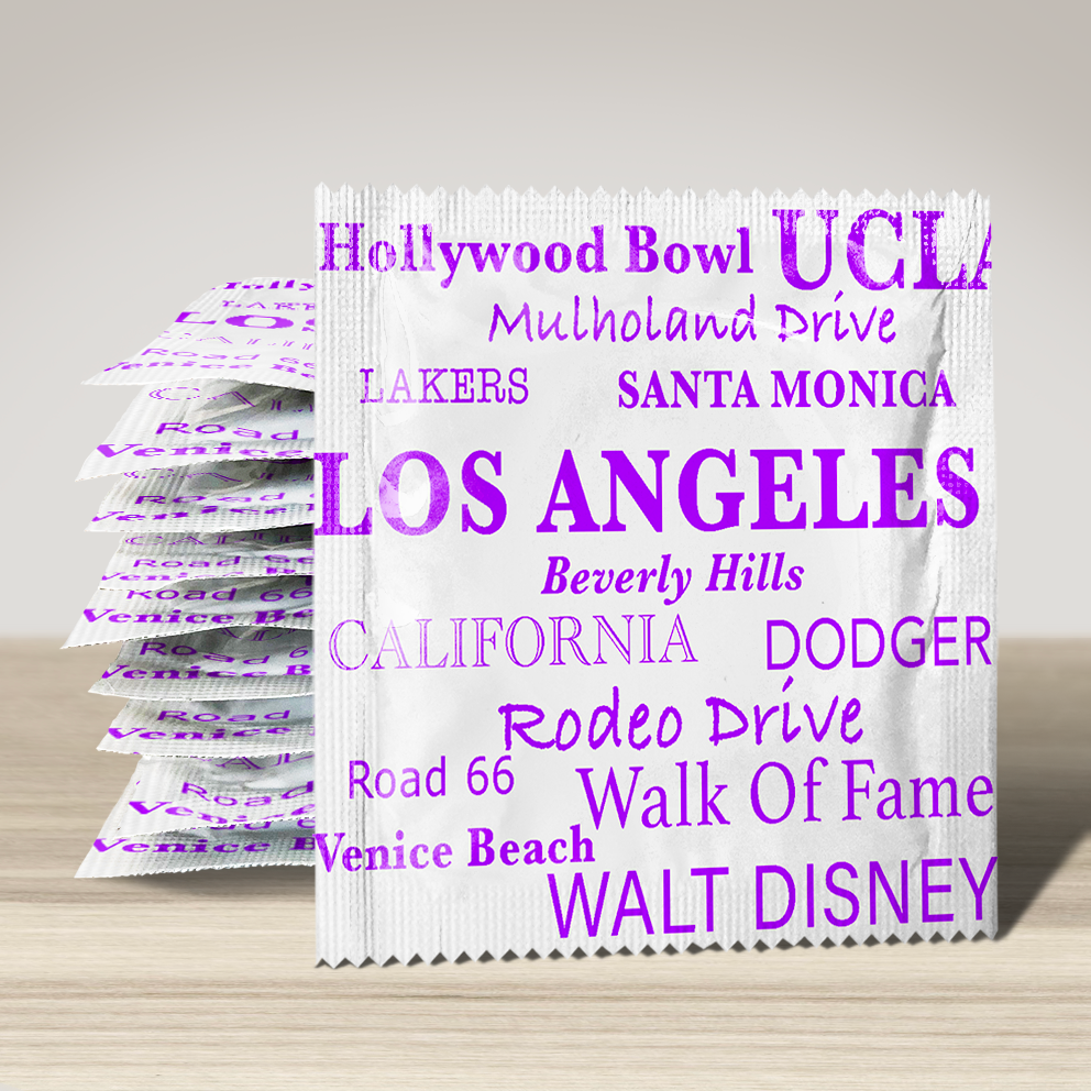 Image of funny condom "Los Angeles City", 10 units