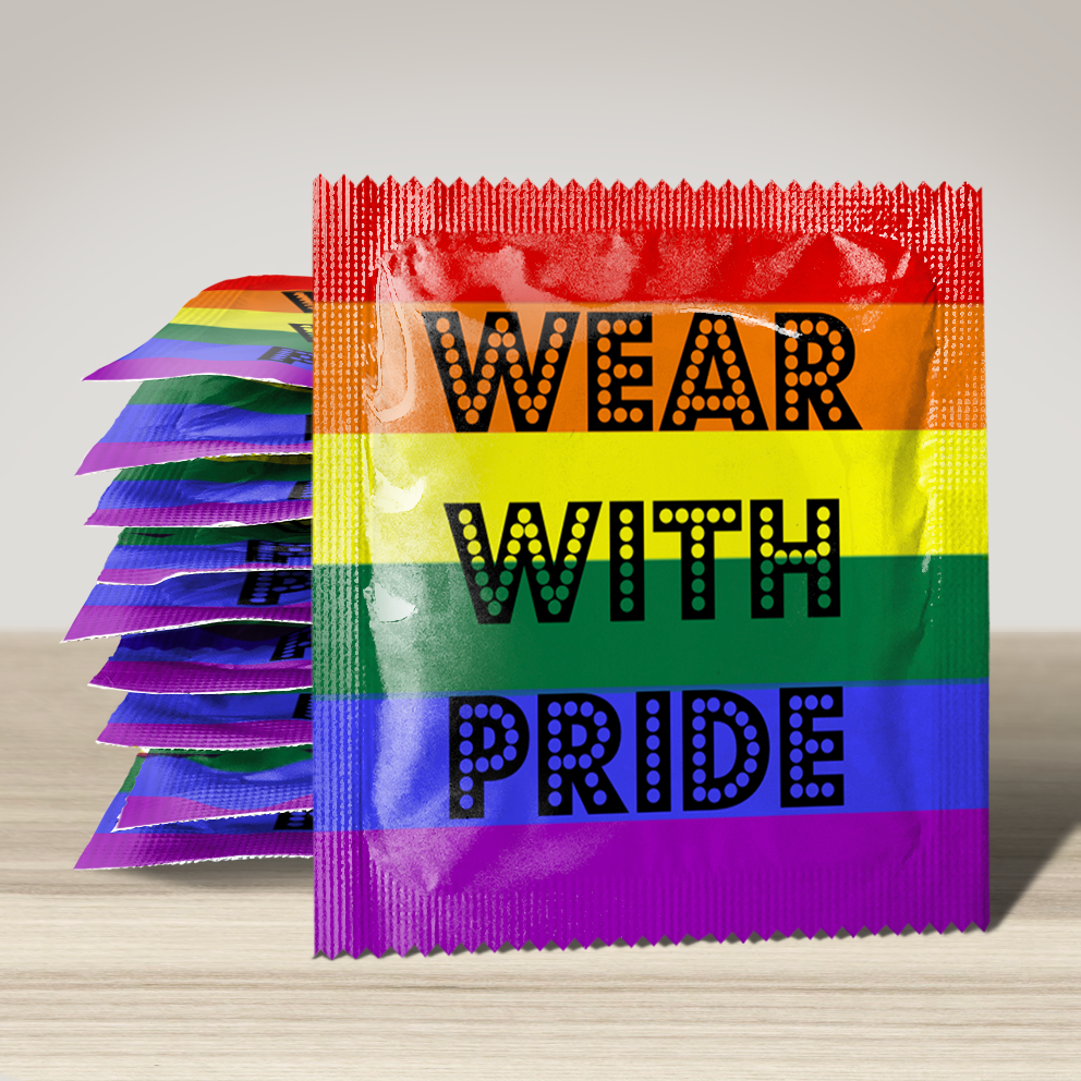 Image of funny condom "Wear With Pride", 10 units