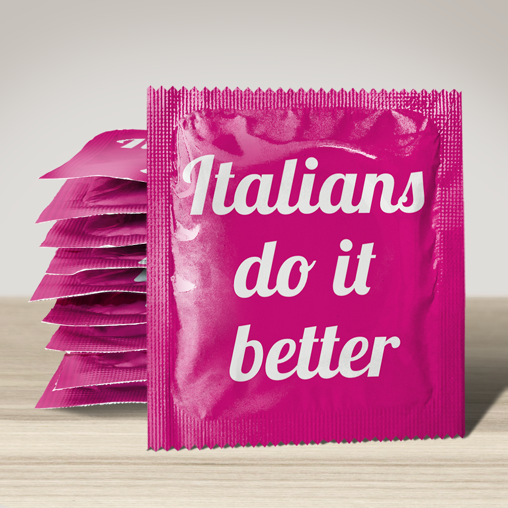 Image of funny condom "Italians Do It Better", 10 units