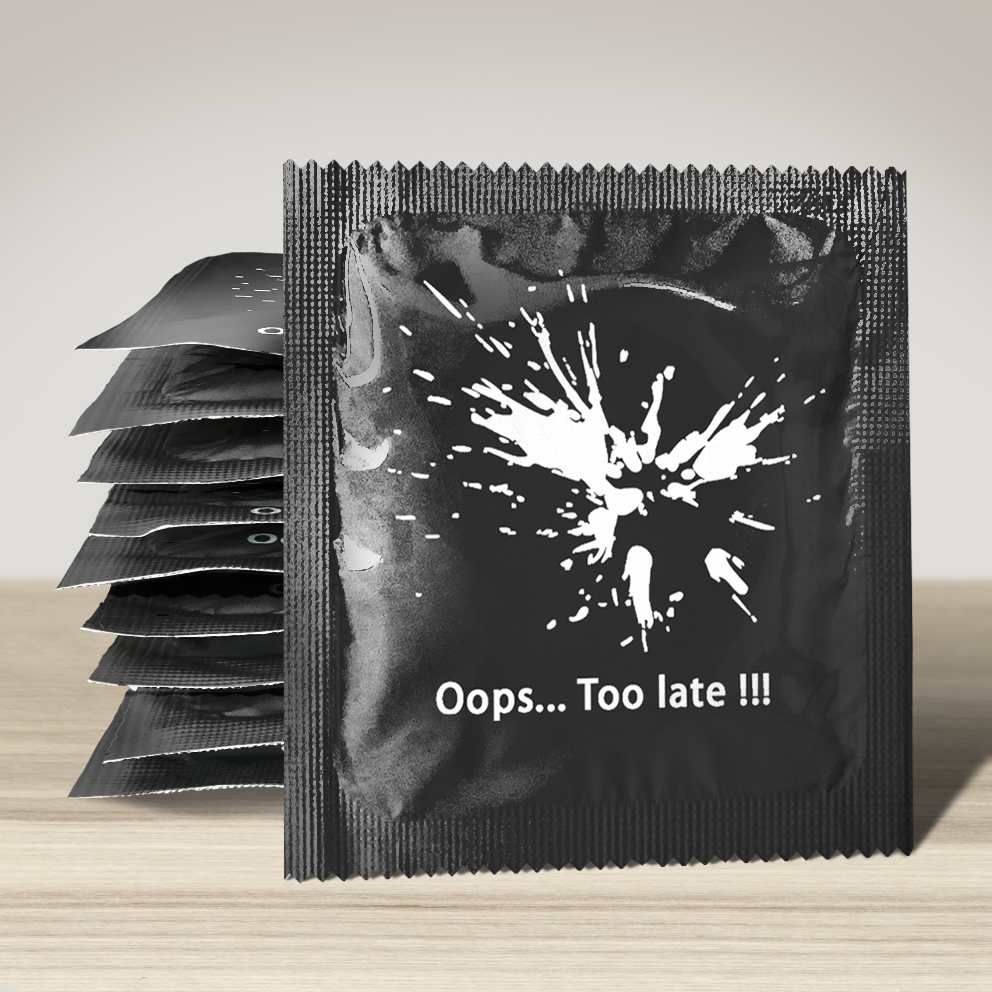 Image of funny condom "Oops Too Late", 10 units