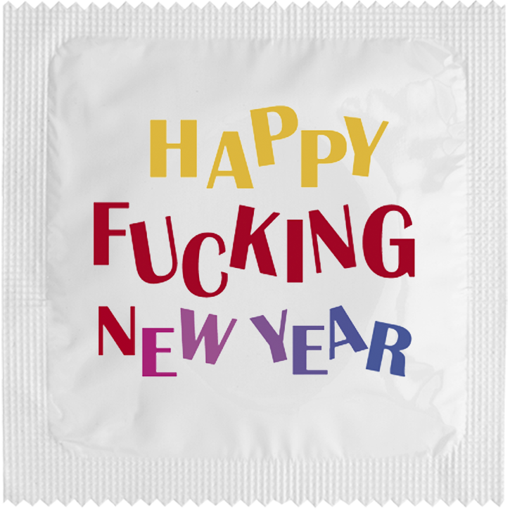 Image of funny condom "Happy Fucking New Year"