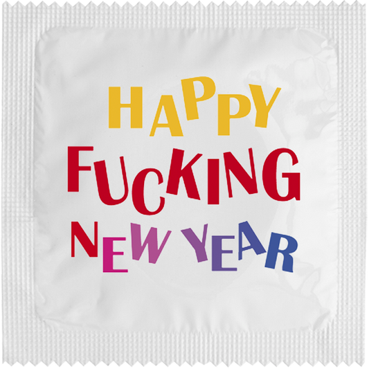Image of funny condom "Happy Fucking New Year"