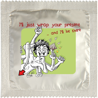 Image of funny condom "I'll just wrap your present"