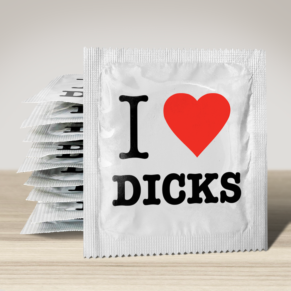 Image of funny condom "I love dicks", 10 units