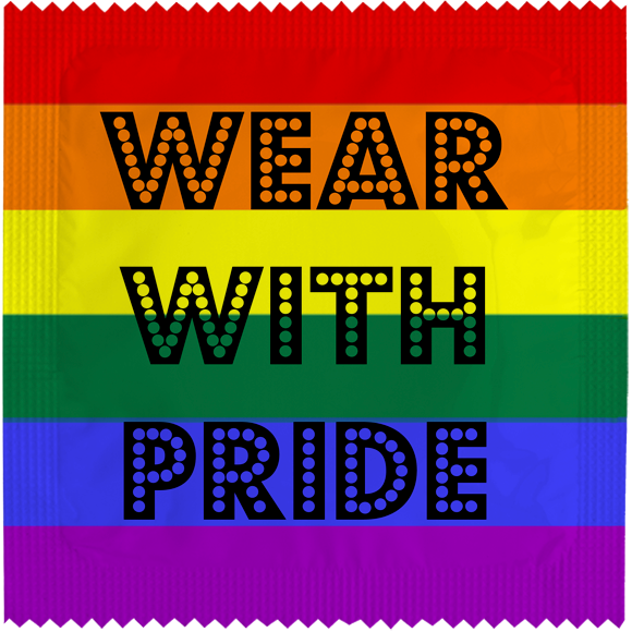 Image of funny condom "Wear With Pride"
