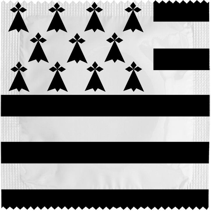 Image of funny condom "Breton Flag"