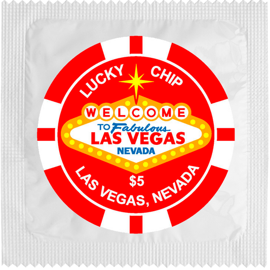 Image of funny condom "Lucky Chip Red"