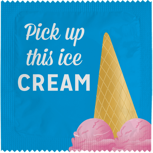 Image of funny condom "Pick Up This Ice Cream"
