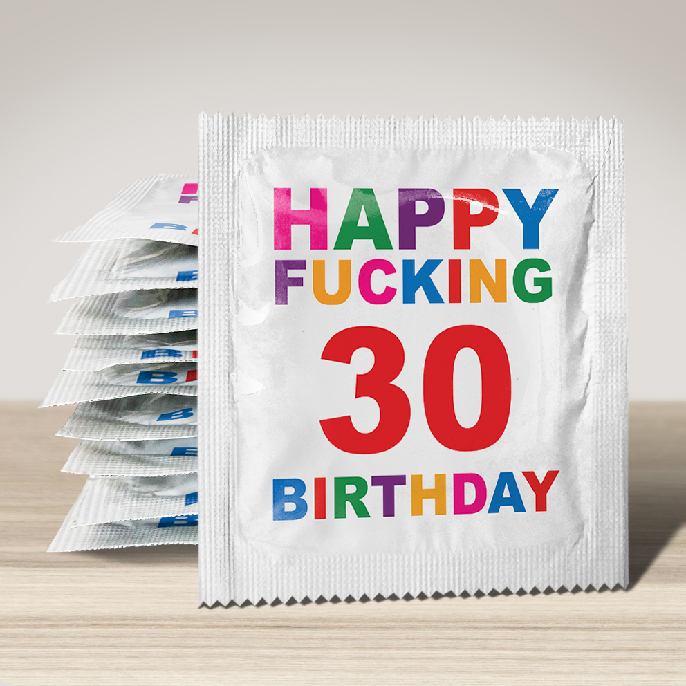 Image of funny condom "Happy fucking 30 birthday", 10 units