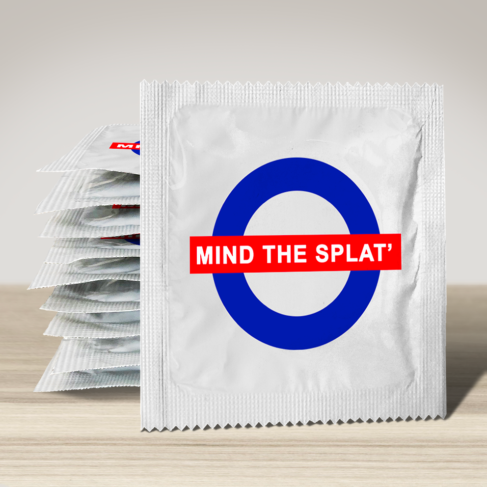 Image of funny condom "Mind The Splat", 10 units