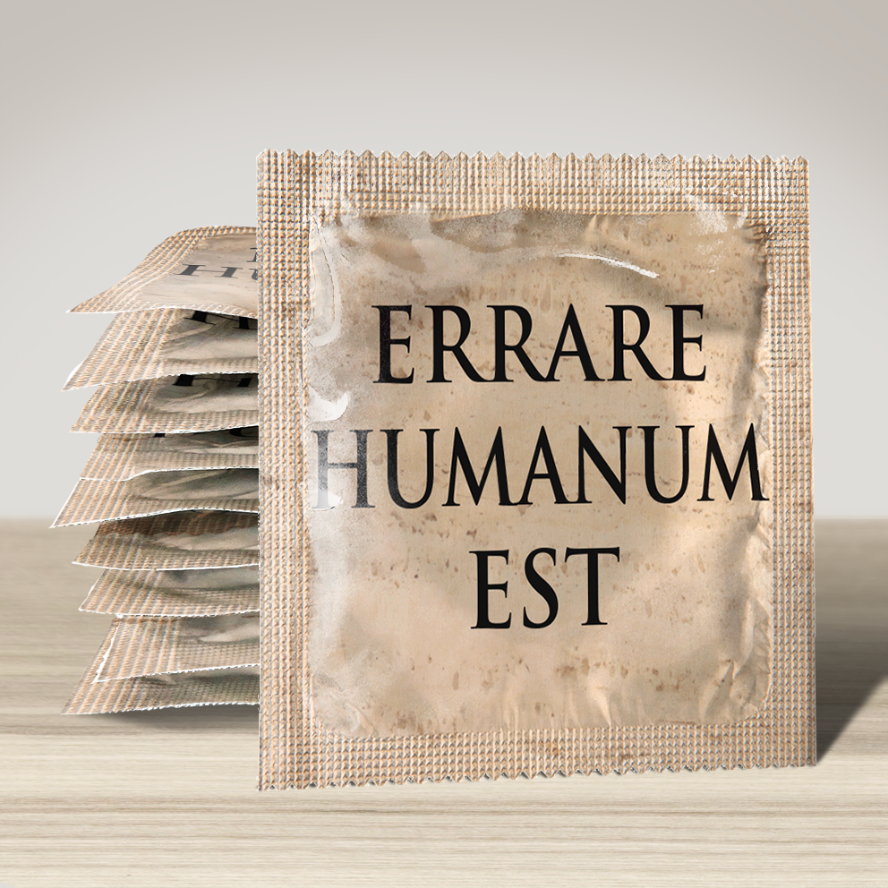 Image of funny condom "Errare Humanum Est", 10 units