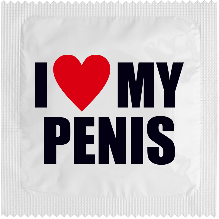 Image of funny condom "I love my penis"