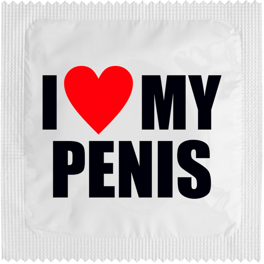 Image of funny condom "I love my penis"