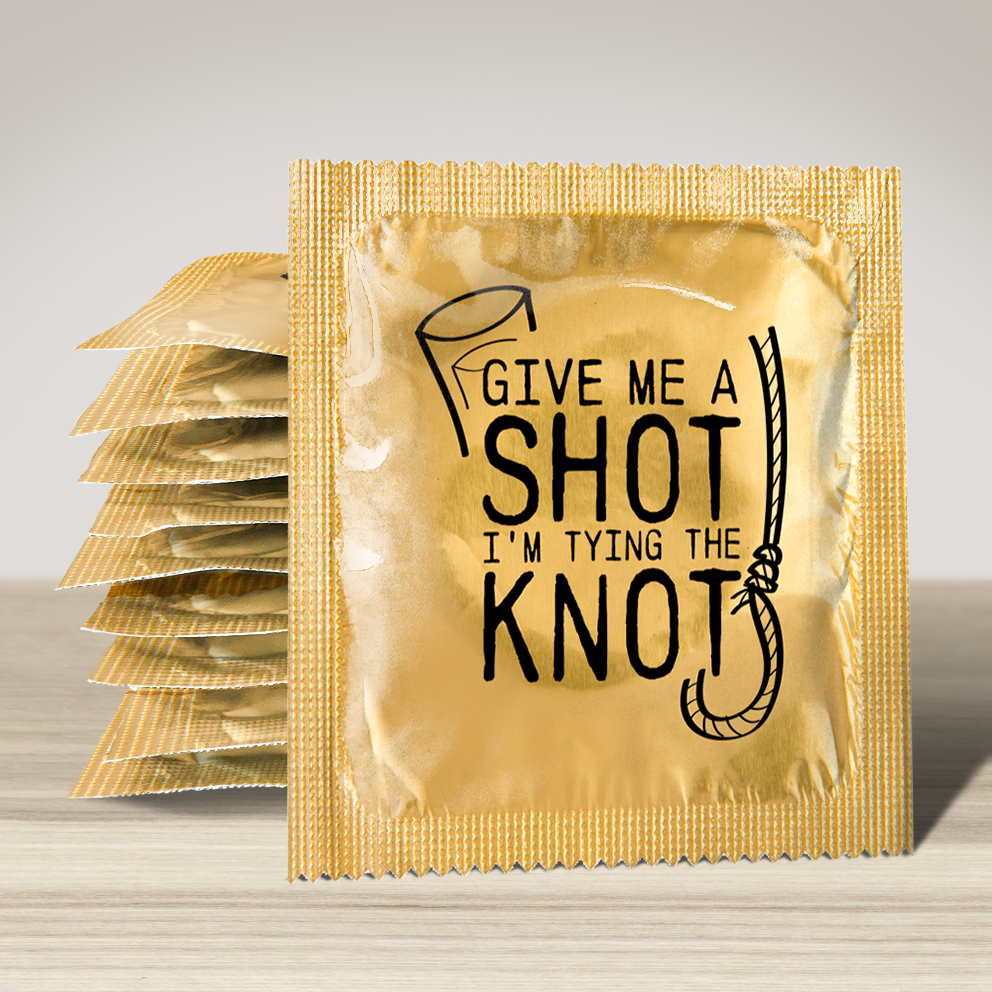 Image of funny condom "Give Me A Shot I’M Tying The Knot", 10 units