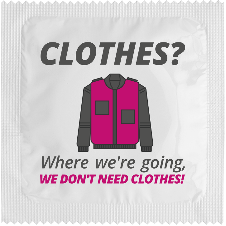 Image of funny condom "Clothes?"
