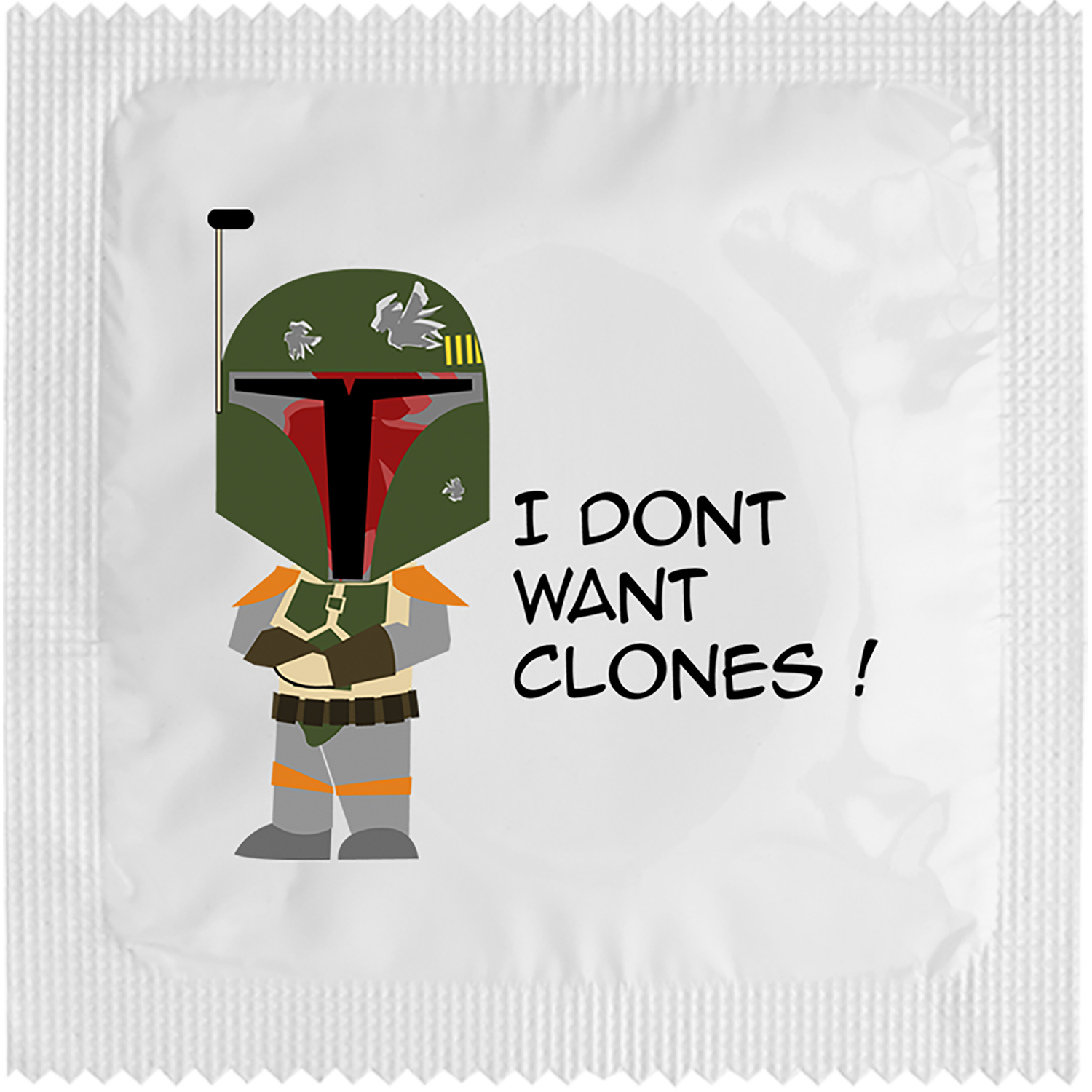 Image of funny condom "I Don'T Want Clones"