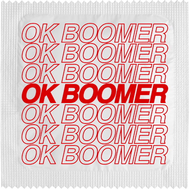 Image of funny condom "Ok Boomer"