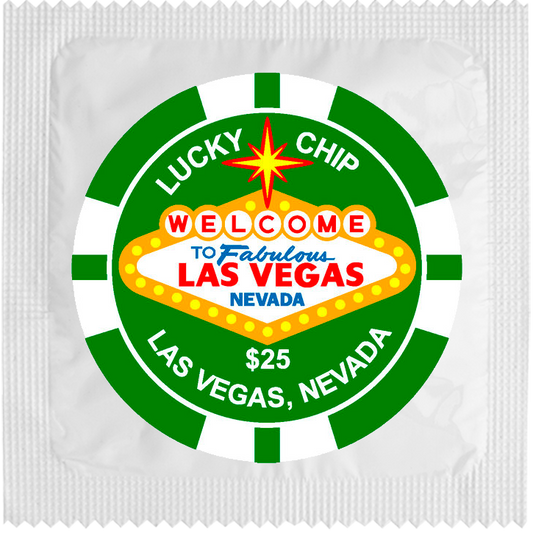 Image of funny condom "Lucky Chip Green"