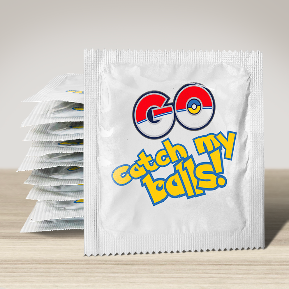 Image of funny condom "Catch My Balls", 10 units