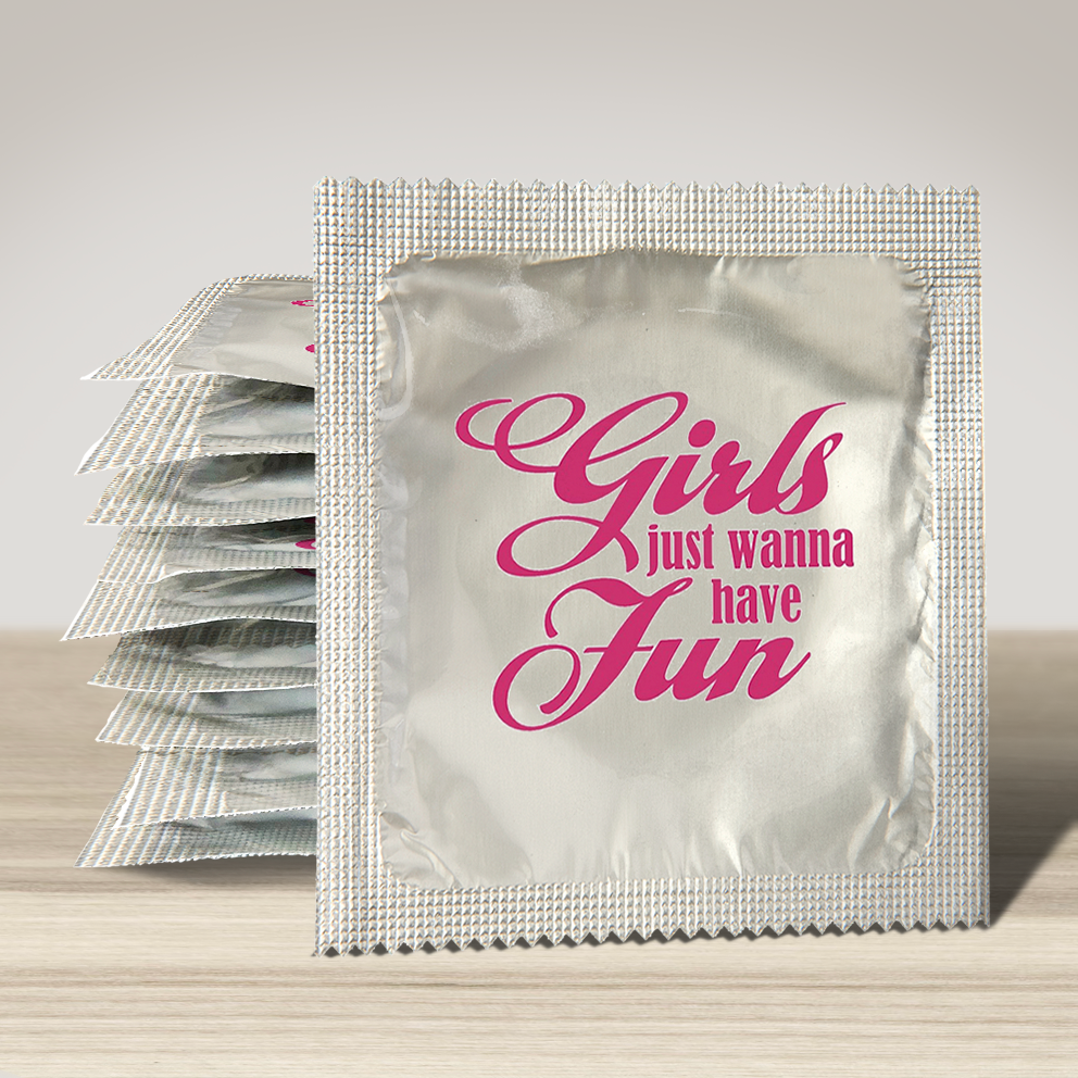 Image of funny condom "Girl just wanna have fun", 10 units