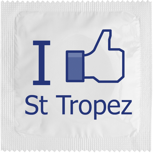 Image of funny condom "I Like St Tropez"
