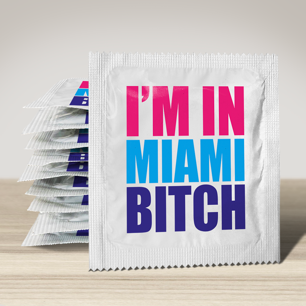 Image of funny condom "I'M In Miami Bitch", 10 units