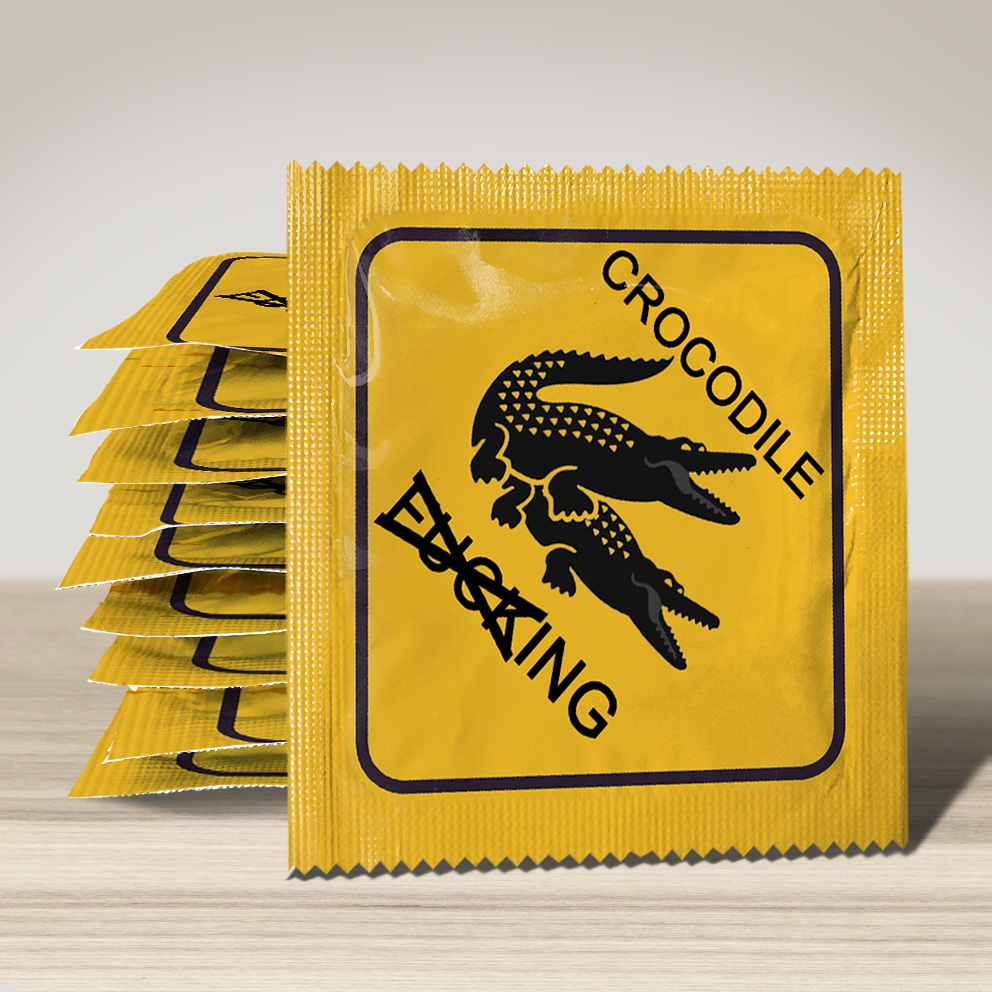 Image of funny condom "Crocodile Xing", 10 units