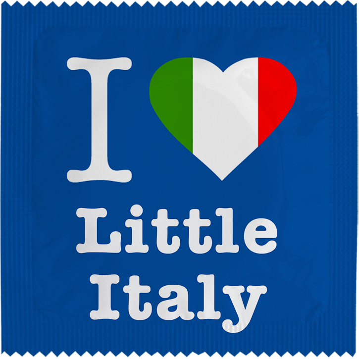 Image of funny condom "I love little Italy"