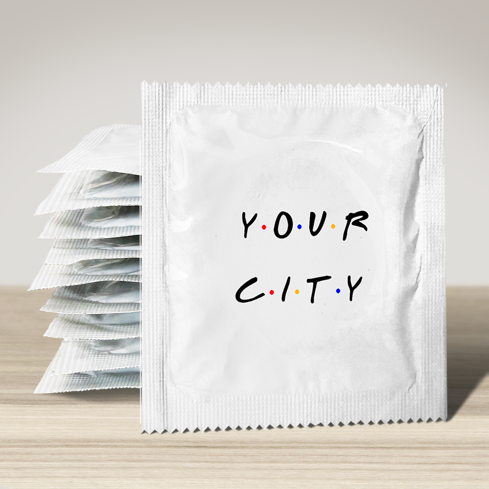Image of funny condom "Your city Friends", 10 units