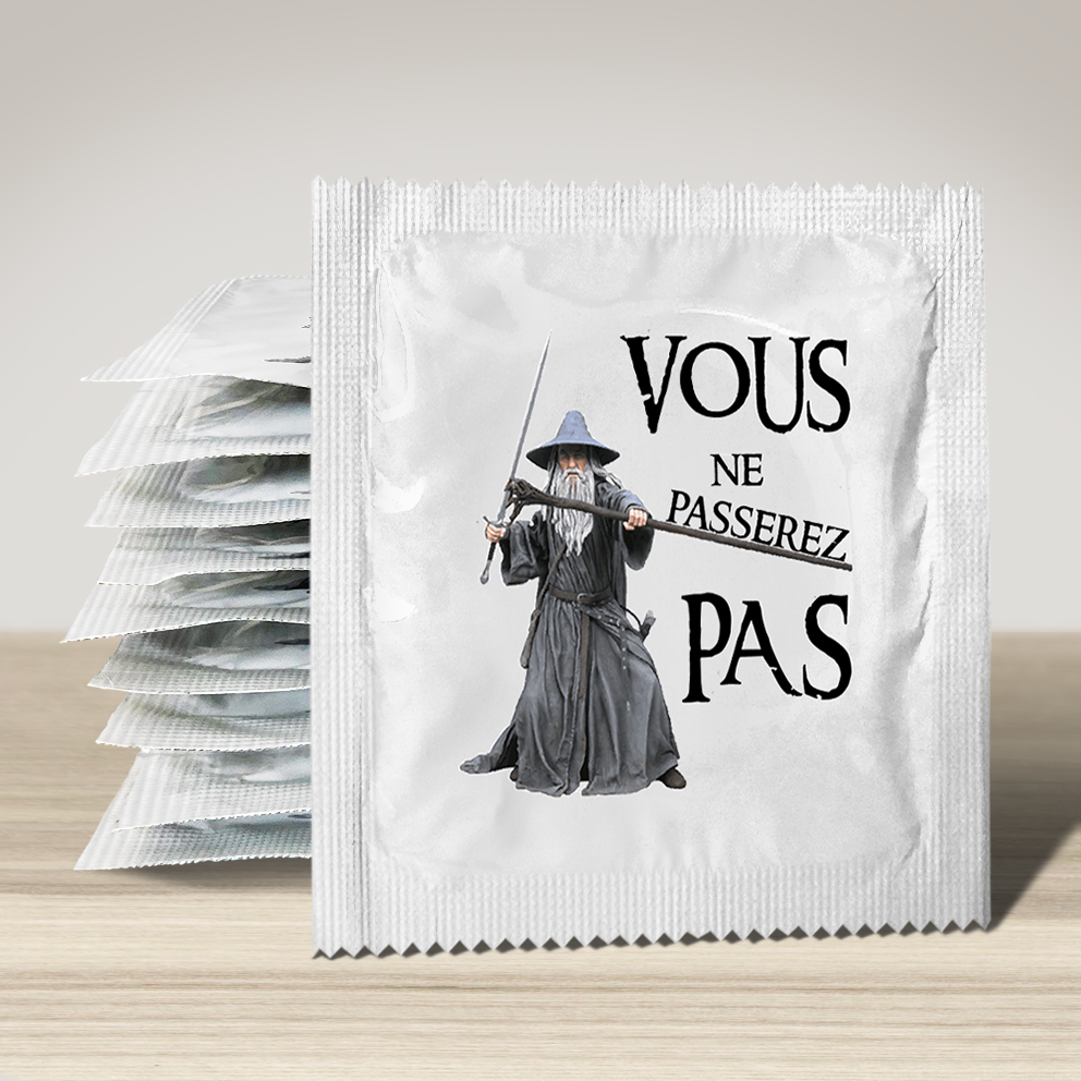 Image of funny condom "Vous ne passerez pas", 10 units
