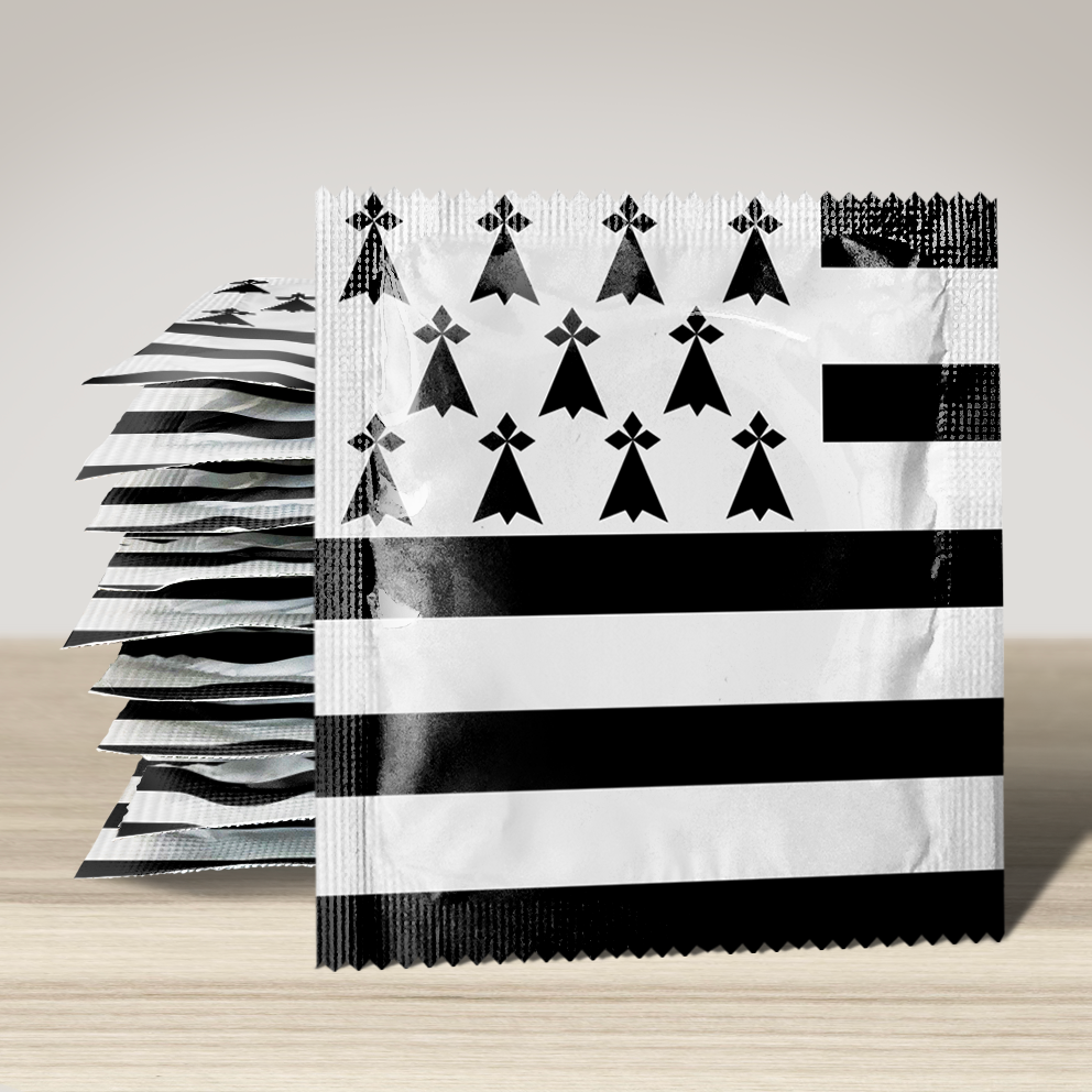 Image of funny condom "Breton Flag", 10 units