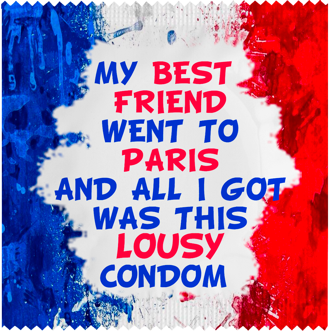 Image of funny condom "My best friend went to USA"