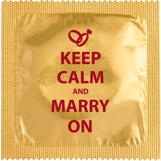 Image of funny condom "Keep Calm And Marry On"