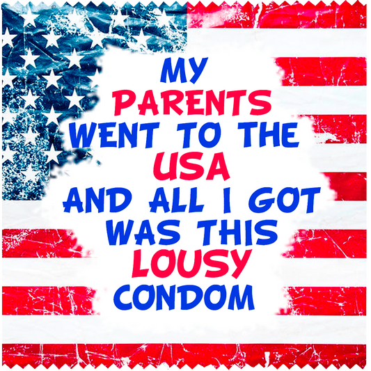 Image of funny condom "PARENTS USA"