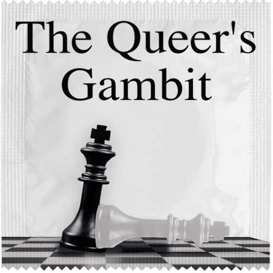 Image of funny condom "The Queer'S Gambit"
