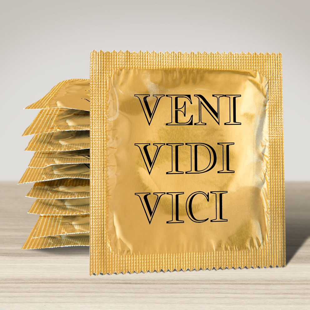 Image of funny condom "Veni Vidi Vici", 10 units