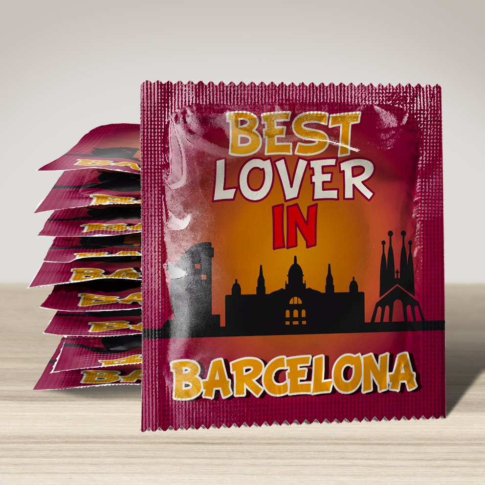 Image of funny condom "Best Lover In Barcelona", 10 units